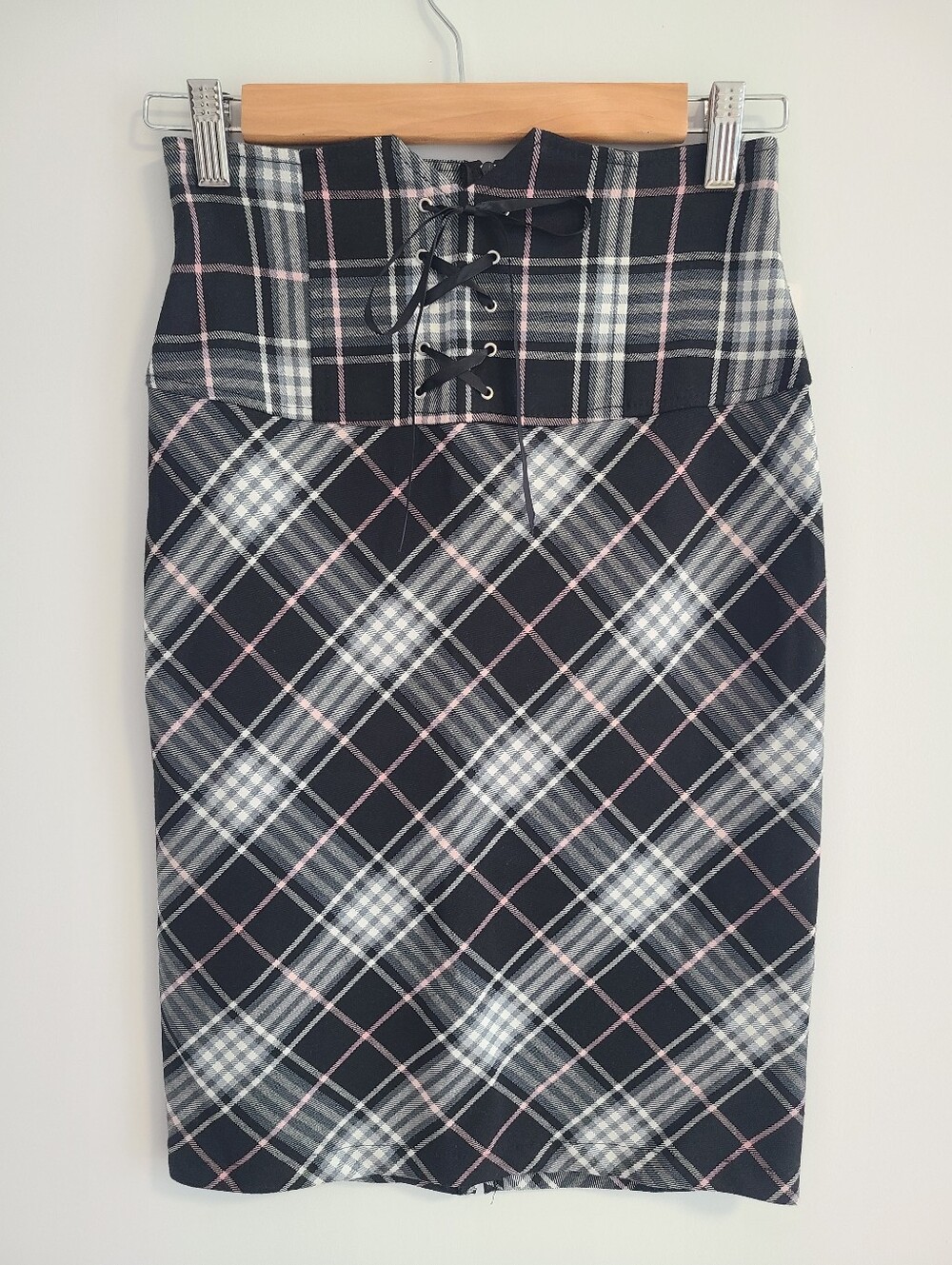 Limité Plaid Lace Front Pencil Skirt - Women's X-Small